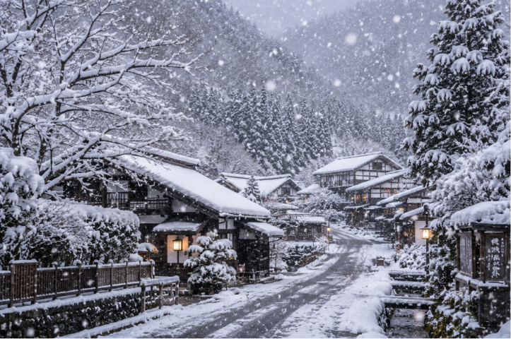 snow in northern japan