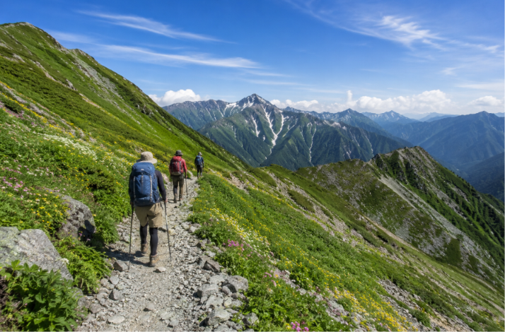 hiking in the mountain