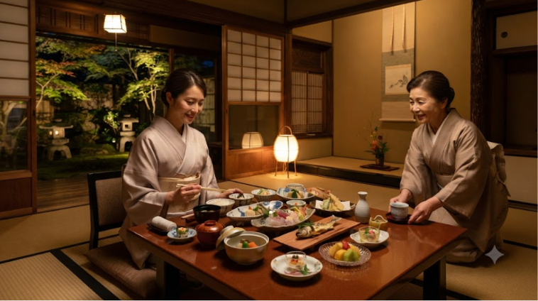 dinner experience of Kaiseki Cuisine 