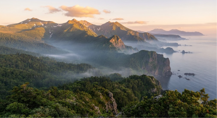 Sunrise Above Shiretoko Mountains
