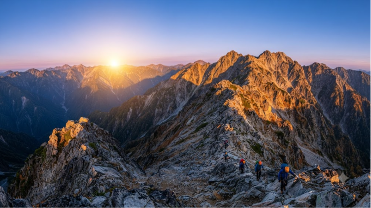 Sunrise Above Japan's High Mountains