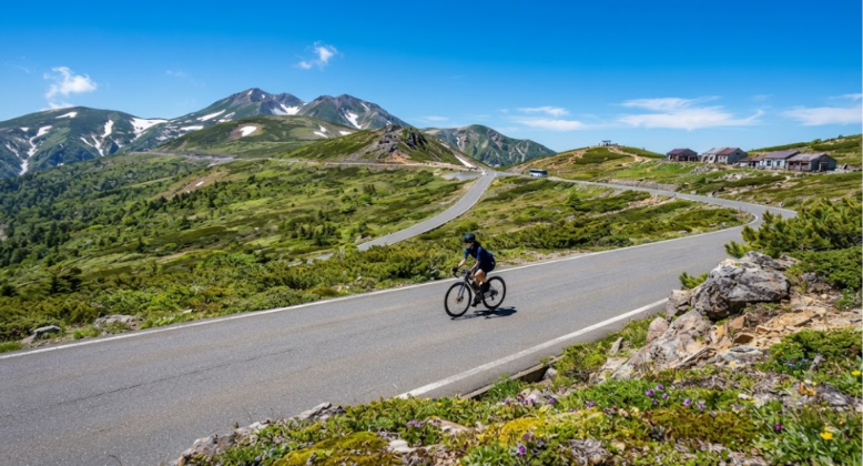 Peaceful Cycling Through Mountain Roads 