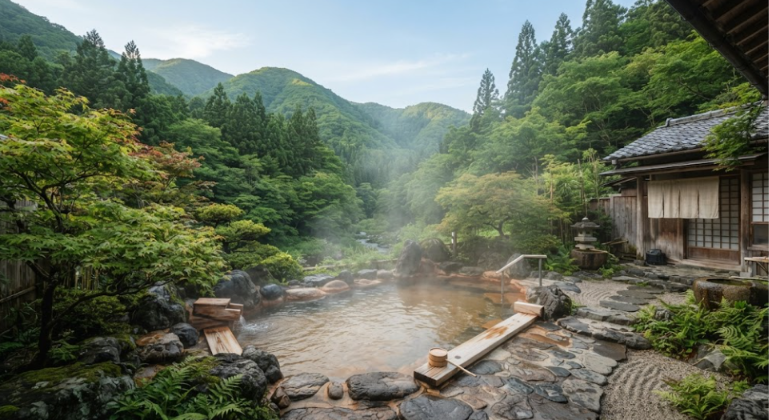 Relax After Hiking In Onsen