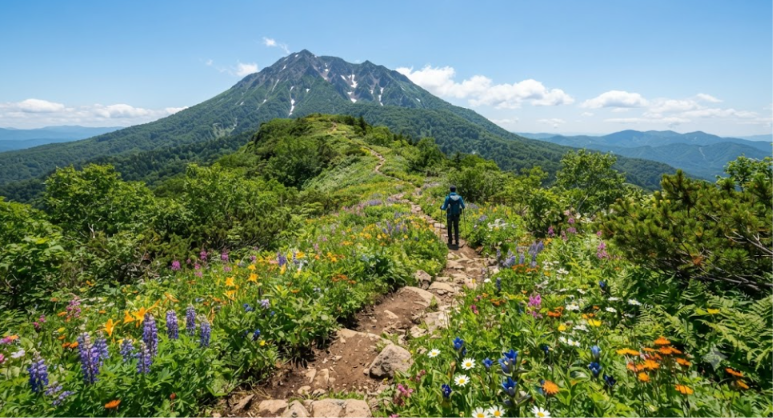 Beautiful Alpine Flowers Along Trail