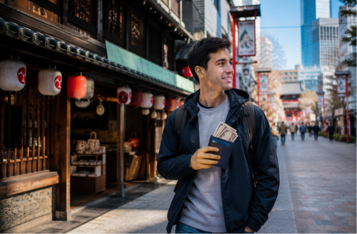 money in japan streets
