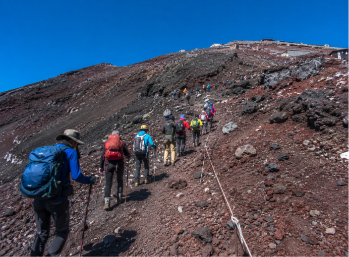 hiking in mount fuji