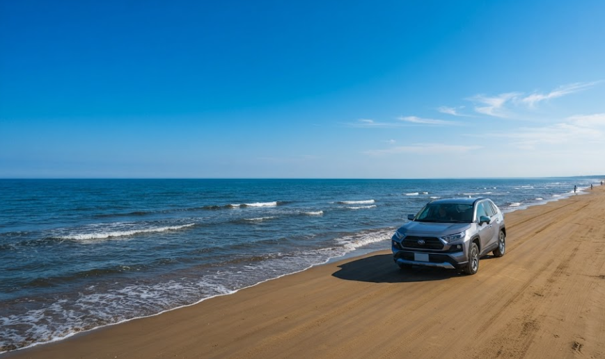 Drive Along Japan's Unique Beach