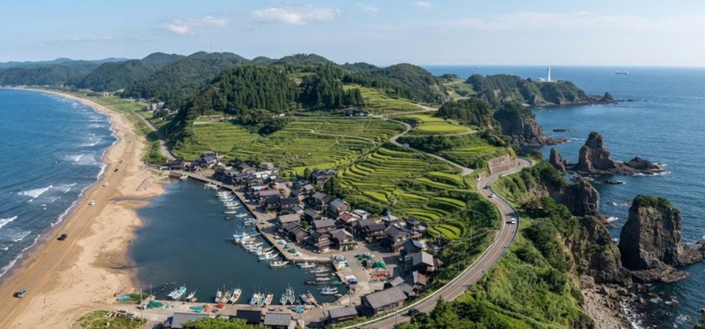 Peaceful Coast Along Sea Japan