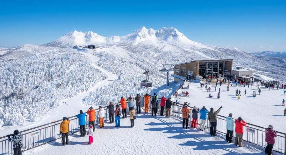 Panoramic mountain views from summit