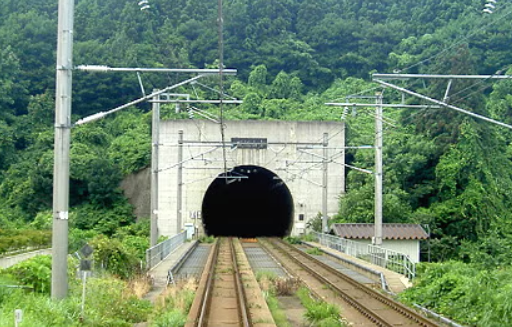 Interior railway technology inside the Hakkoda Tunnel