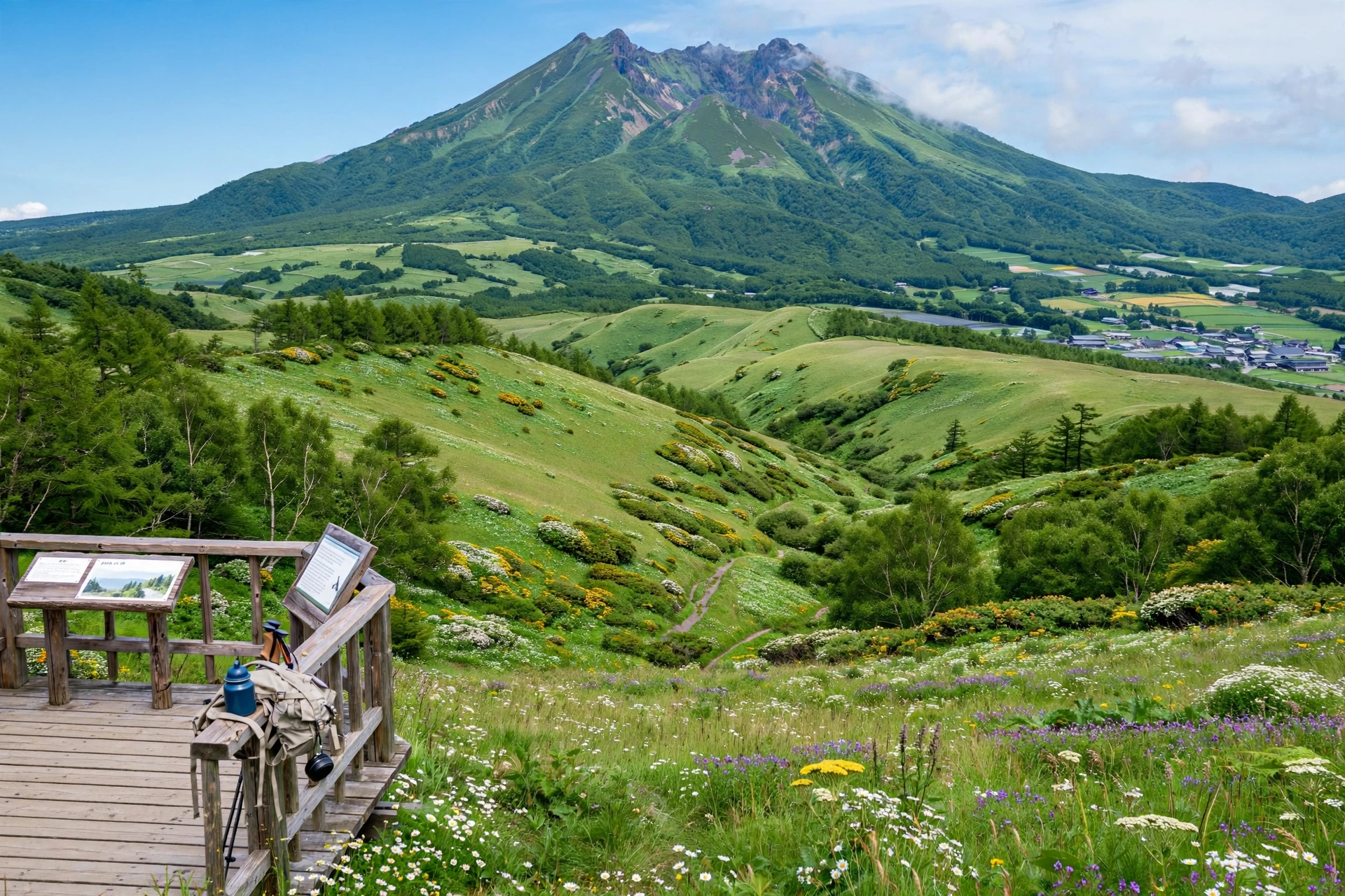 Myoko Kogen highlands with mountain views, Niigata, Japan