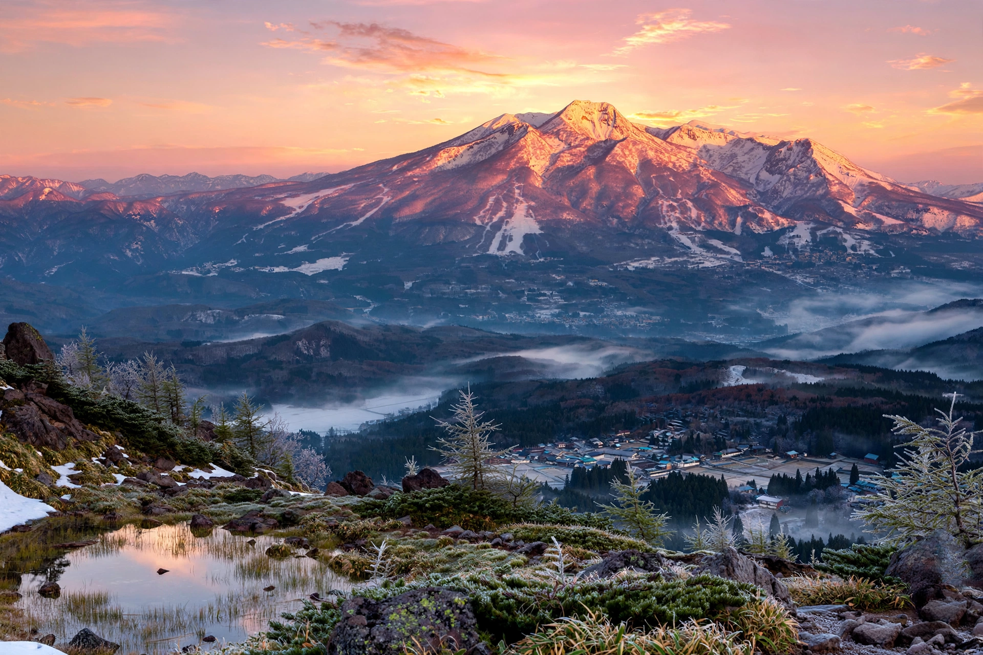 Mount Myoko at sunrise, Niigata, Japan