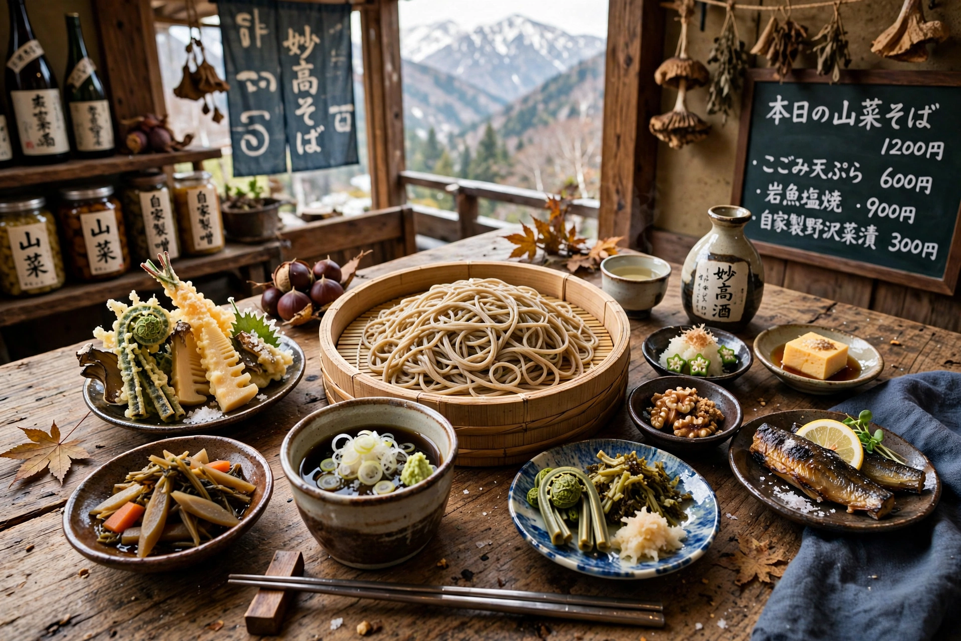 Traditional local cuisine in Myoko Kogen, Niigata, Japan
