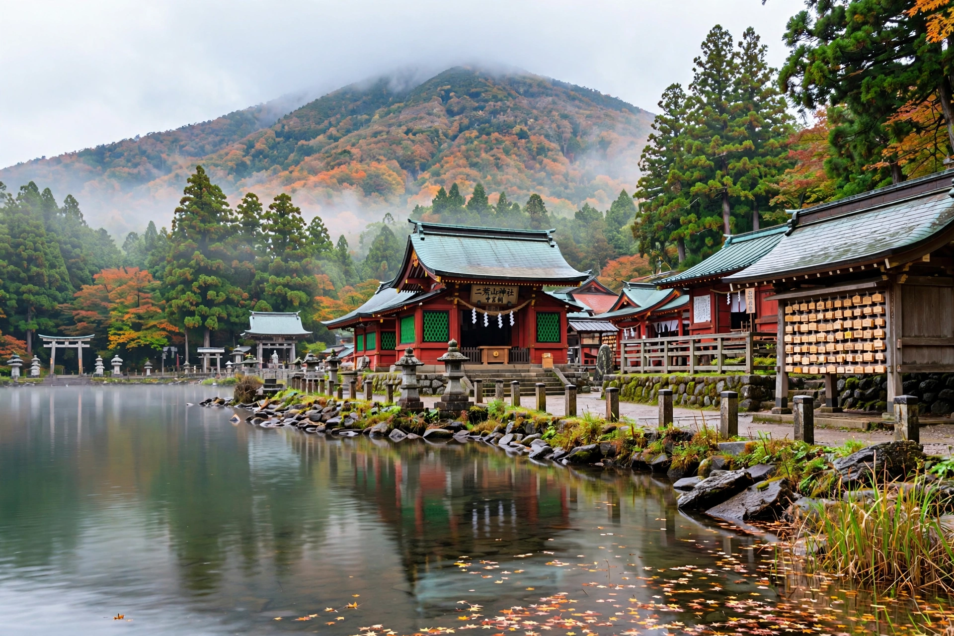 Futarasan Shrine Chugushi on the shore of Lake Chuzenji, Nikko, Japan