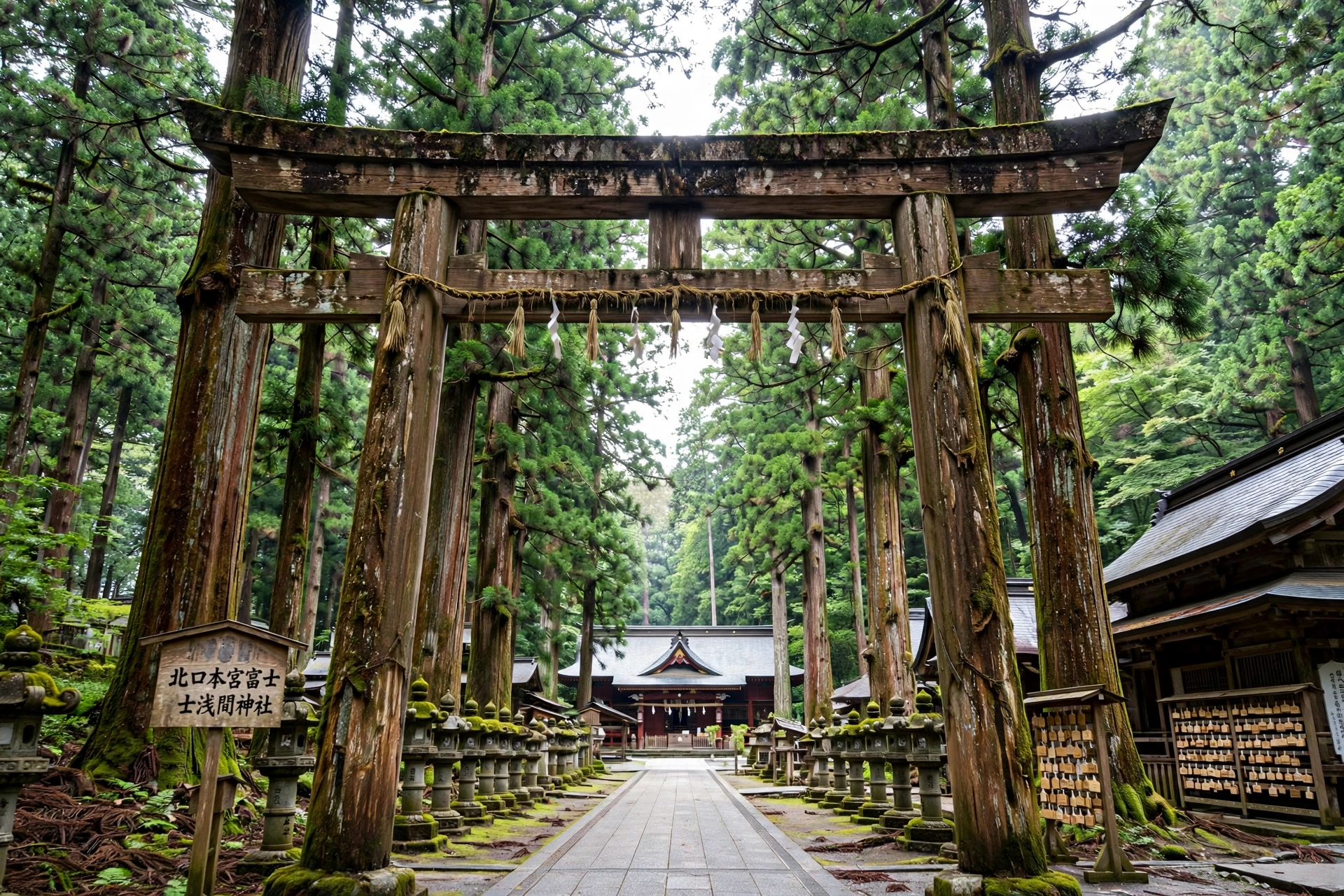 Kitaguchi Hongu Fuji Sengen Shrine at the Yoshida Trail trailhead, Japan