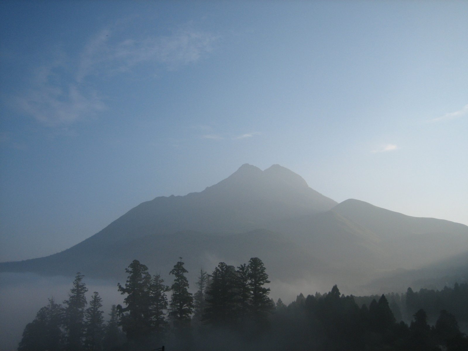 Mount Yufu in morning light, seen from the southwest
